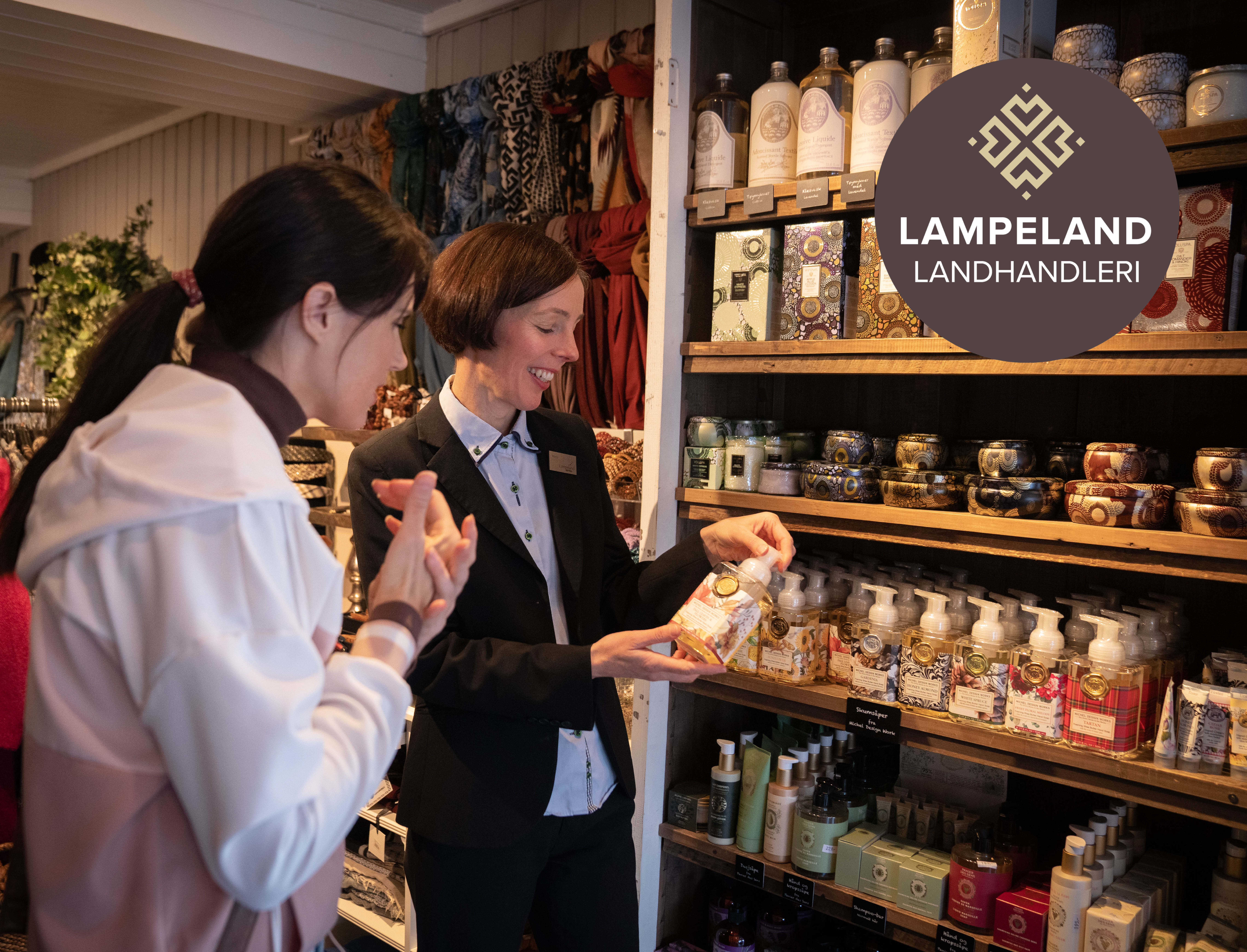 Handel i Lampeland Landhandleri med behjelpelig betjening